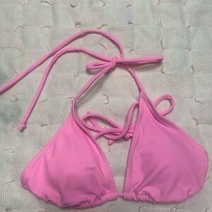 Pink triangle bikini top